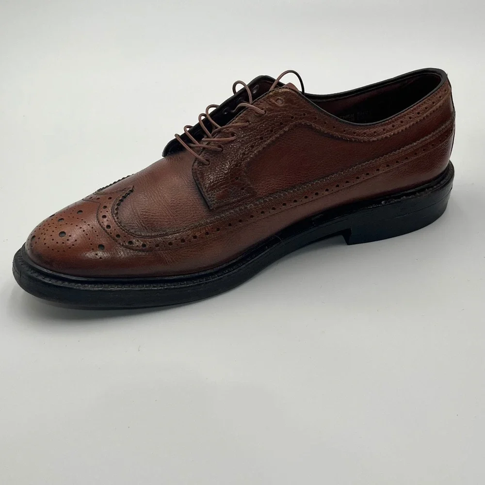 Hanover L.B. Sheppard Wingtip Oxford Mens 9.5 E Brown Pebbled Leather 21332014